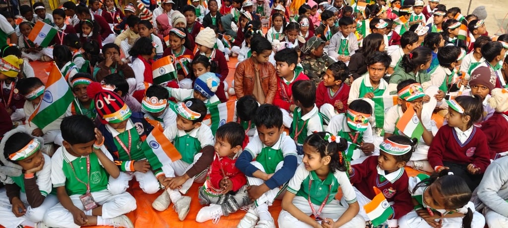 Students with National Flags