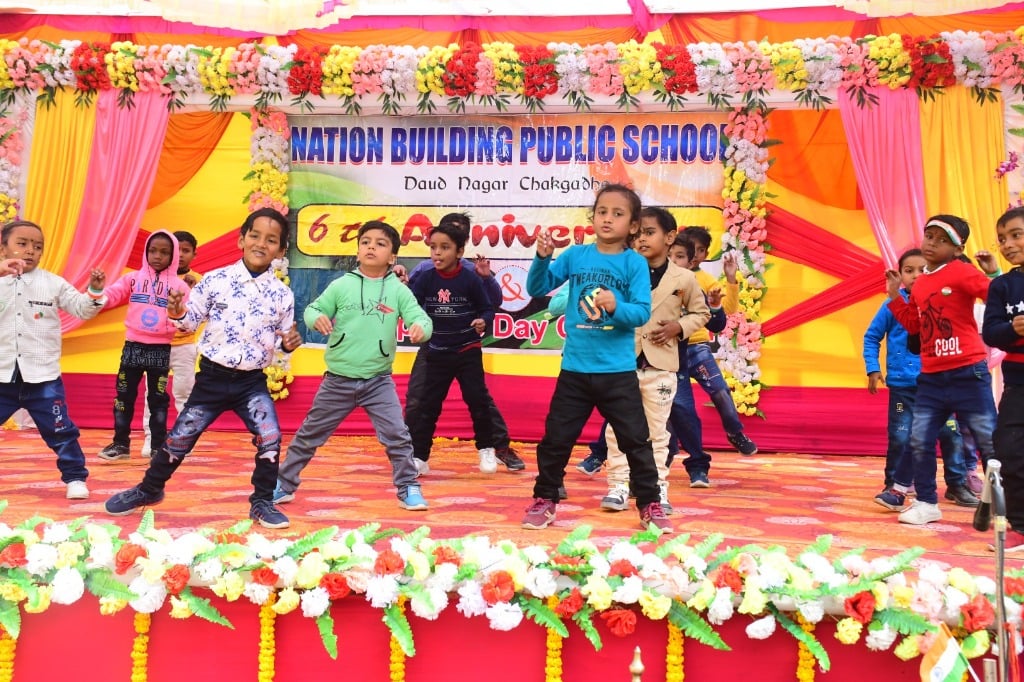 Children dancing on stage