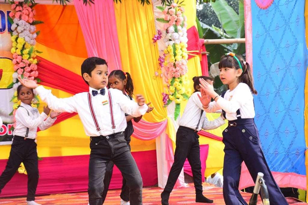 Young children dancing