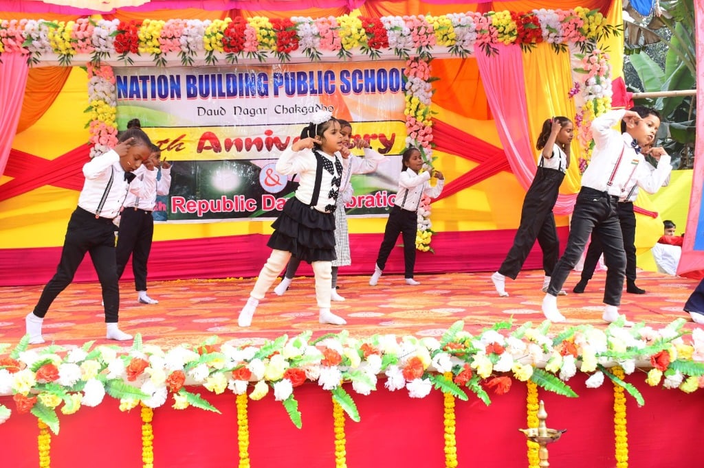 Children dancing on stage