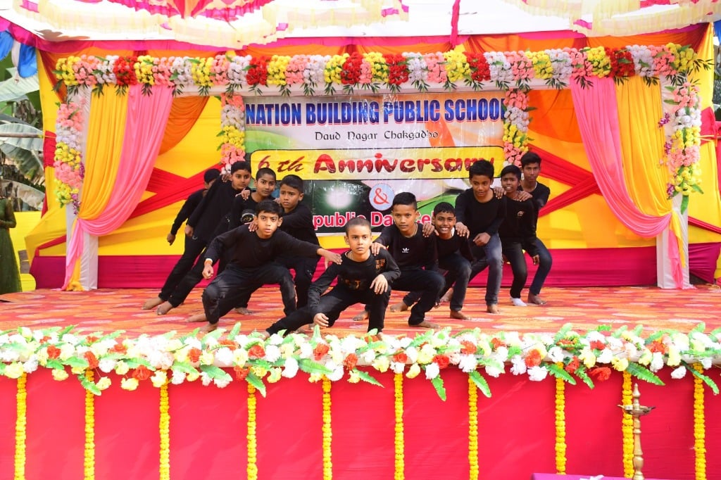 Boys dancing on stage